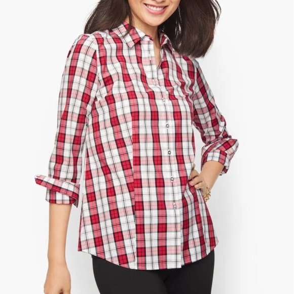 Talbots Button Front Plaid Shirt - Picture 1 of 5